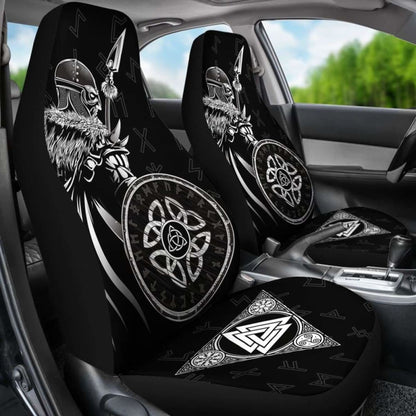 Viking Warrior Car Seat Cover Valknut White Amazing 105905 - YourCarButBetter