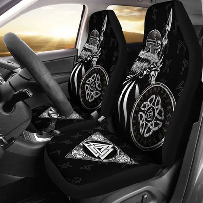 Viking Warrior Car Seat Cover Valknut White Amazing 105905 - YourCarButBetter