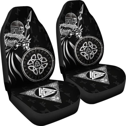 Viking Warrior Car Seat Cover Valknut White Amazing 105905 - YourCarButBetter