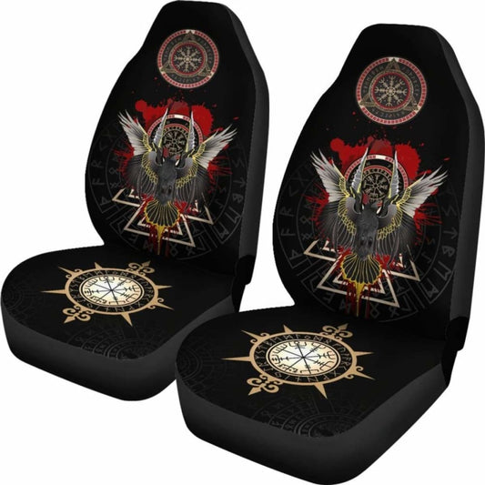 Vikings Car Seat Covers Raven Of Odin - Special Version 144909