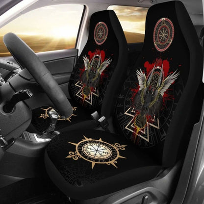 Vikings Car Seat Covers Raven Of Odin - Special Version 144909