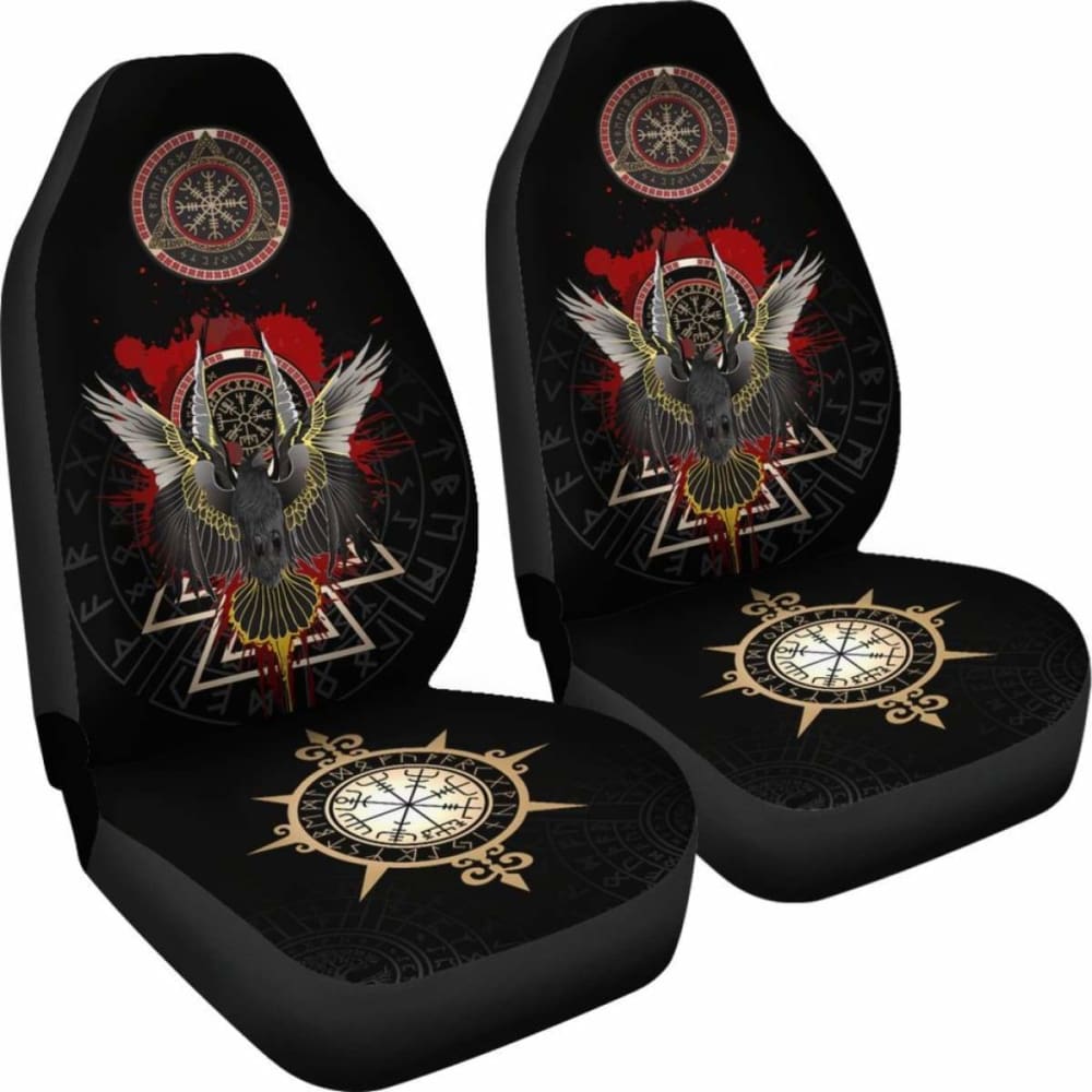 Vikings Car Seat Covers Raven Of Odin - Special Version 144909