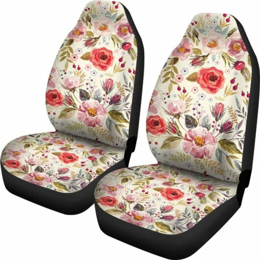 Vintage Floral Car Seat Covers Beige 153908 - YourCarButBetter