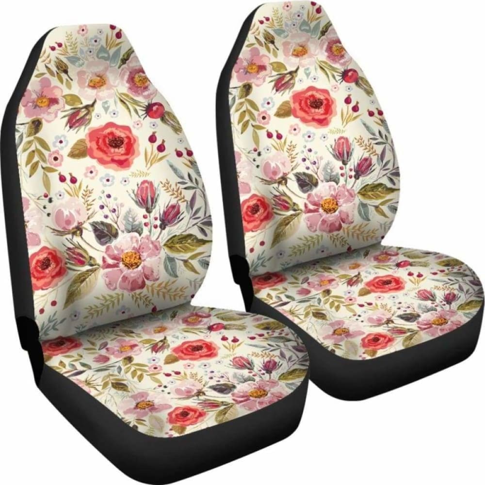 Vintage Floral Car Seat Covers Beige 153908 - YourCarButBetter