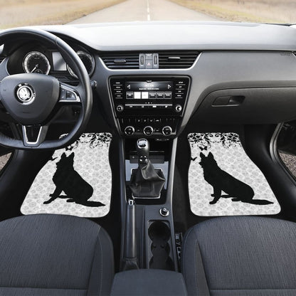 Vintage German Shepherd White Background Car Floor Mats 210202 - YourCarButBetter