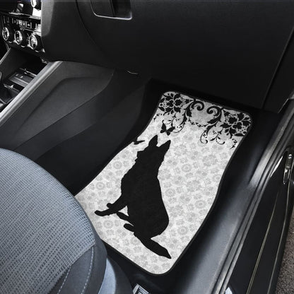 Vintage German Shepherd White Background Car Floor Mats 210202 - YourCarButBetter