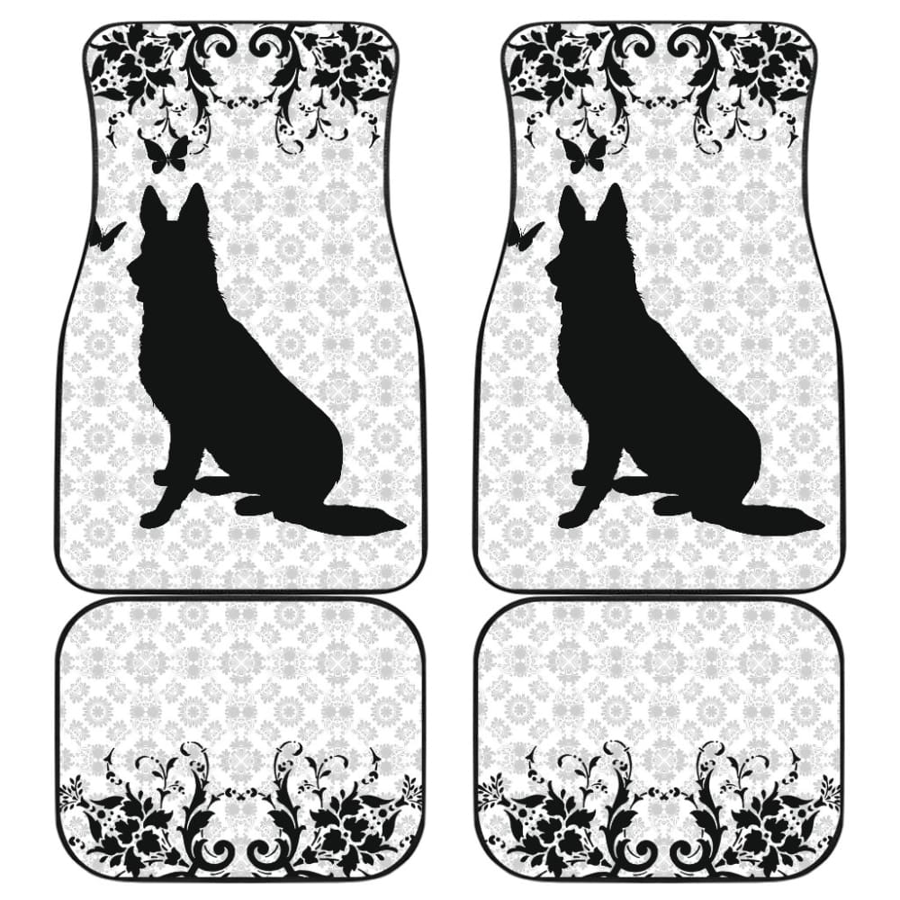 Vintage German Shepherd White Background Car Floor Mats 210202 - YourCarButBetter