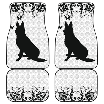 Vintage German Shepherd White Background Car Floor Mats 210202 - YourCarButBetter