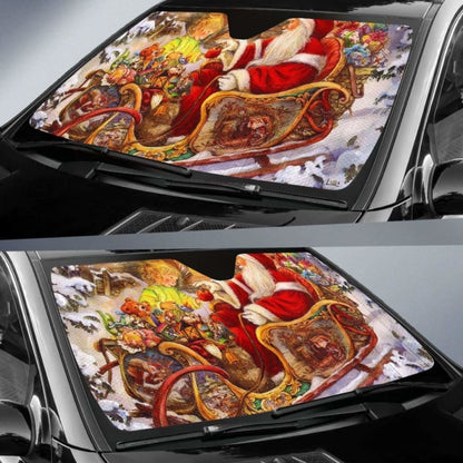 Vintage Santa Christmas Sun Shade Amazing Best Gift Ideas 103406 - YourCarButBetter