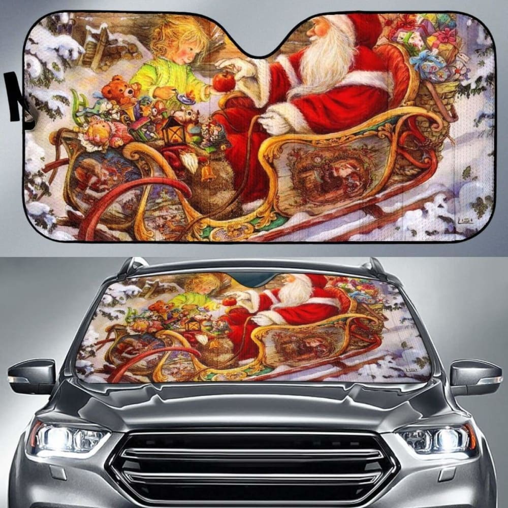 Vintage Santa Christmas Sun Shade Amazing Best Gift Ideas 103406 - YourCarButBetter