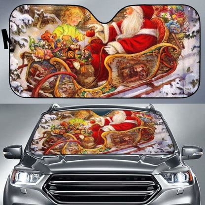 Vintage Santa Christmas Sun Shade Amazing Best Gift Ideas 103406 - YourCarButBetter