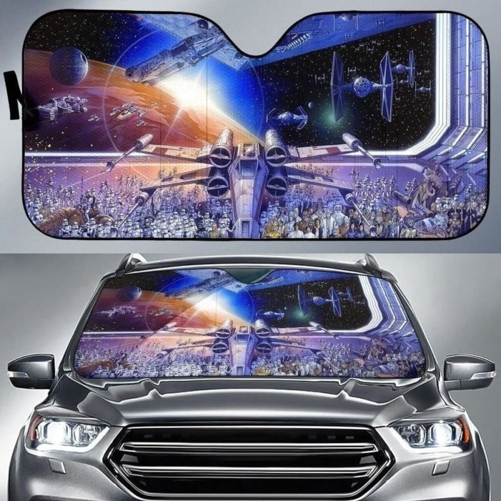 Vintage Star Wars Spacecraft Auto Sun Shade 094201 - YourCarButBetter