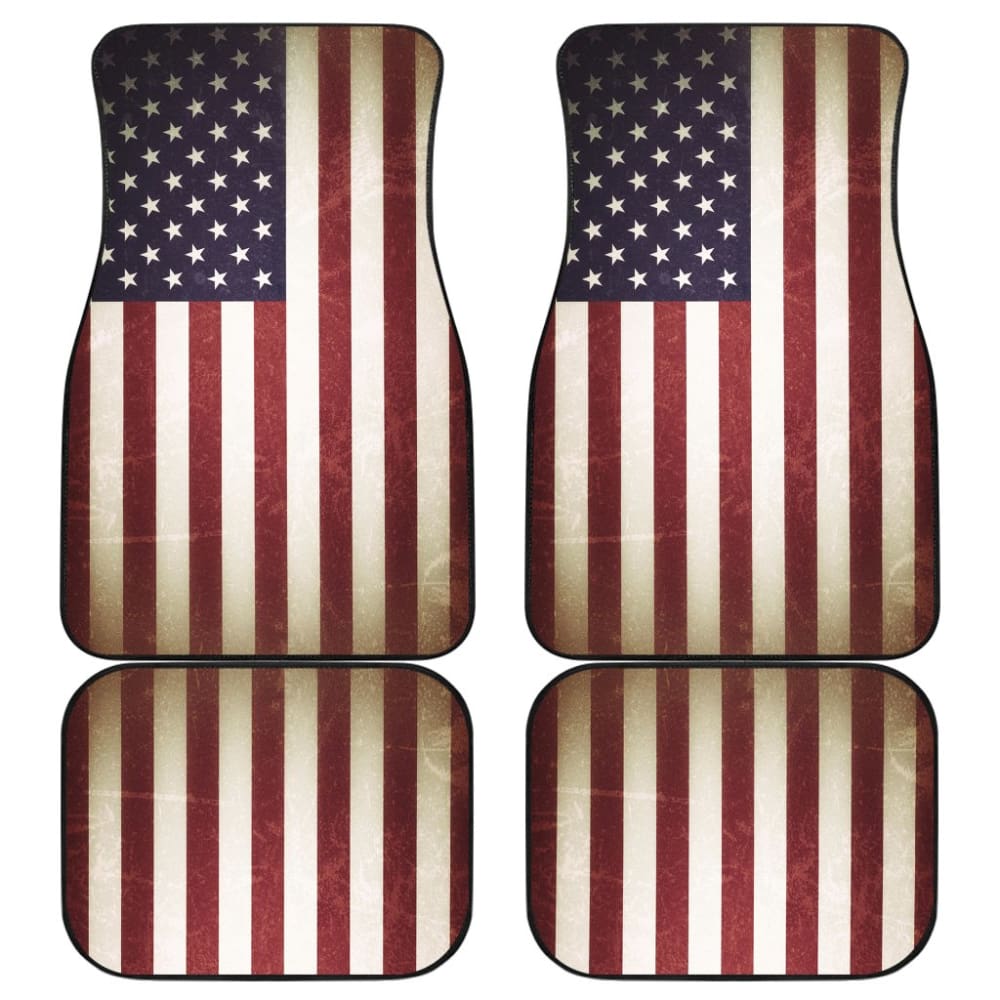Vintage Style USA Flag Car Floor Mats 210202 - YourCarButBetter