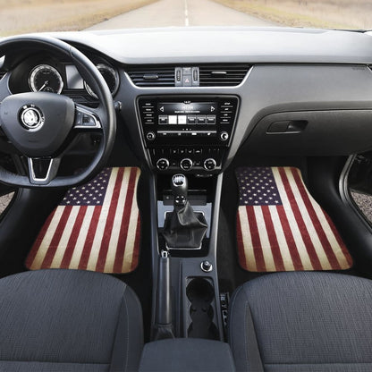 Vintage Style USA Flag Car Floor Mats 210202 - YourCarButBetter
