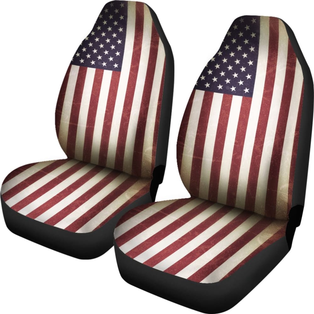 Vintage Style USA Flag Car Seat Covers 210202 - YourCarButBetter