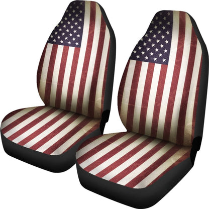 Vintage Style USA Flag Car Seat Covers 210202 - YourCarButBetter