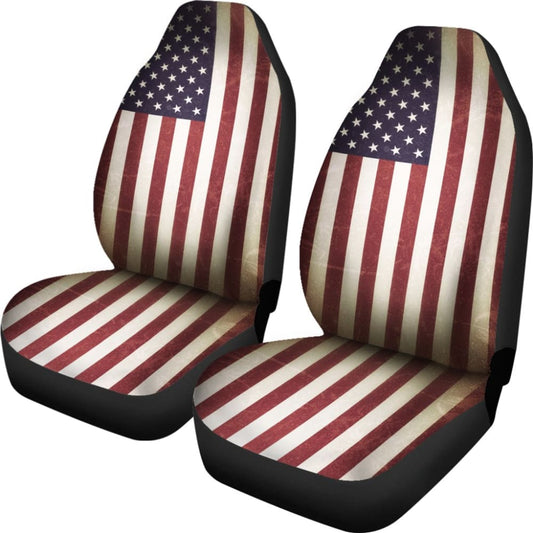 Vintage Style USA Flag Car Seat Covers 210202 - YourCarButBetter