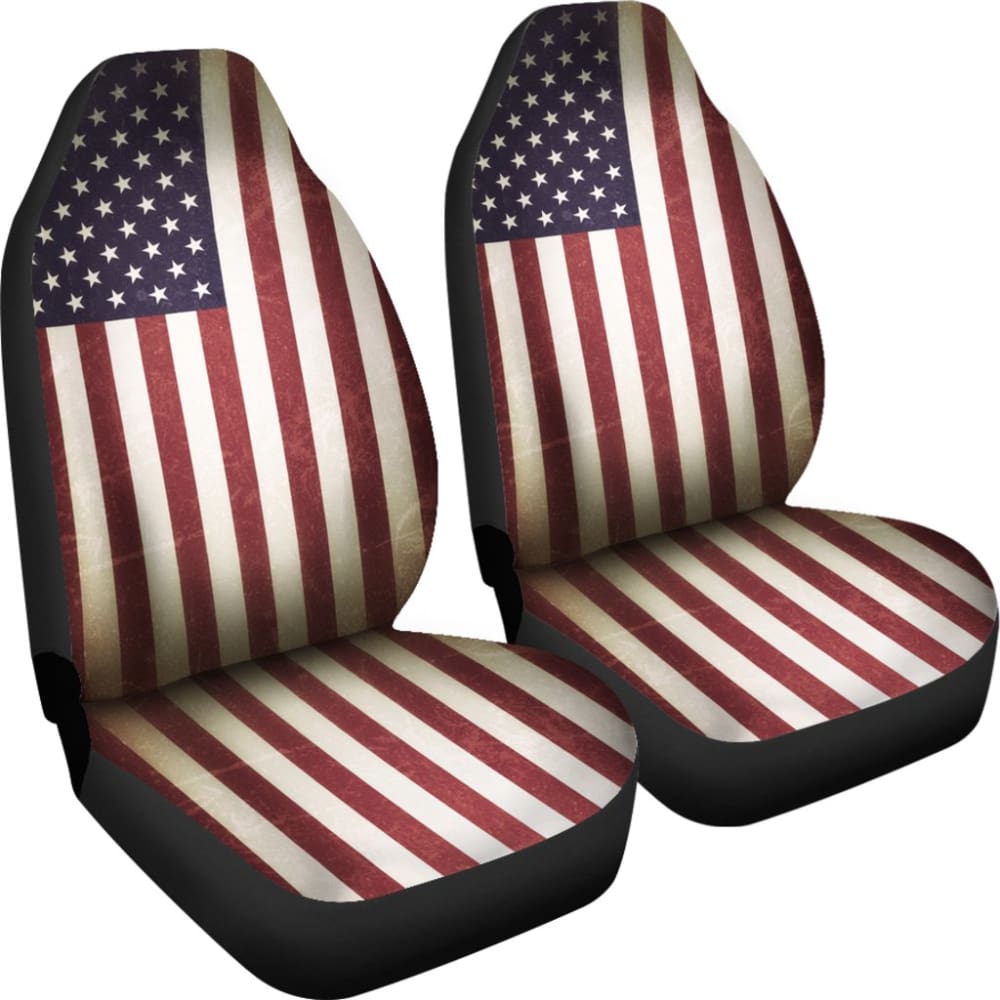 Vintage Style USA Flag Car Seat Covers 210202 - YourCarButBetter