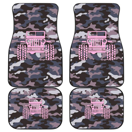 Violet Blue Camouflage Color Rosy Pink Jeep Car Floor Mats 211204 - YourCarButBetter