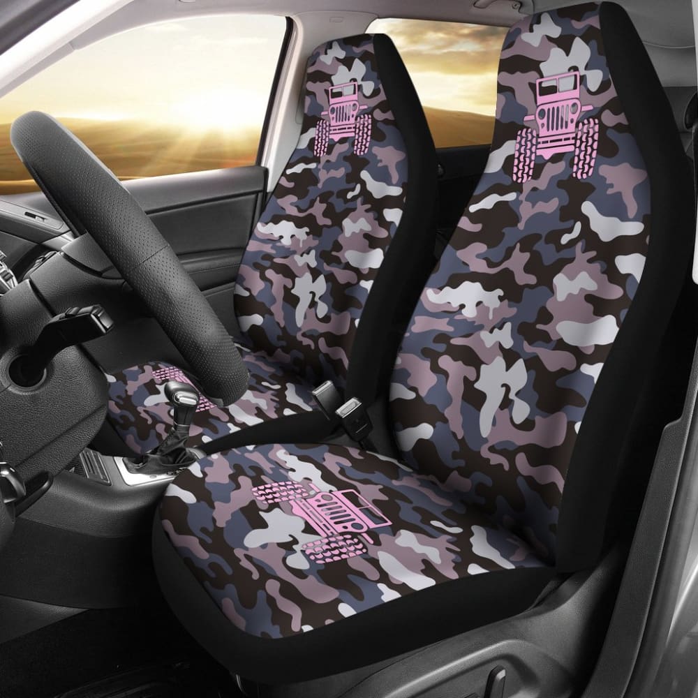 Violet Blue Camouflage Color Rosy Pink Jeep Car Seats Covers 211204 - YourCarButBetter