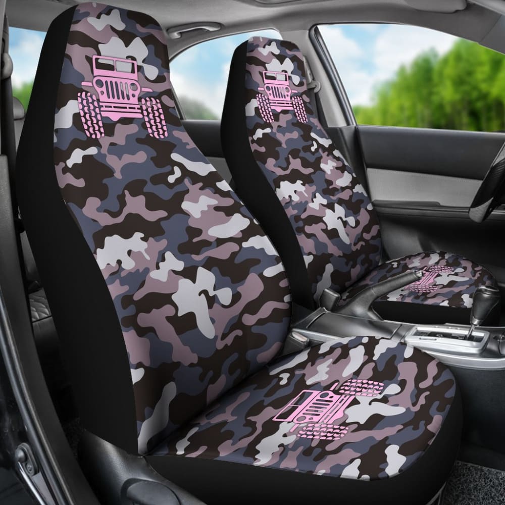 Violet Blue Camouflage Color Rosy Pink Jeep Car Seats Covers 211204 - YourCarButBetter