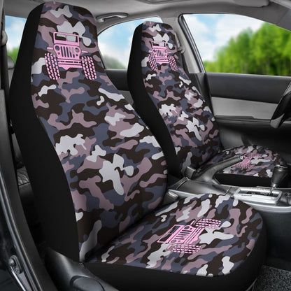 Violet Blue Camouflage Color Rosy Pink Jeep Car Seats Covers 211204 - YourCarButBetter