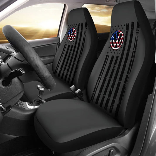 Volkswagen Custom American Flag Design Printed Car Seat Covers 212803 - YourCarButBetter