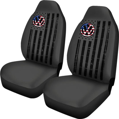 Volkswagen Custom American Flag Design Printed Car Seat Covers 212803 - YourCarButBetter