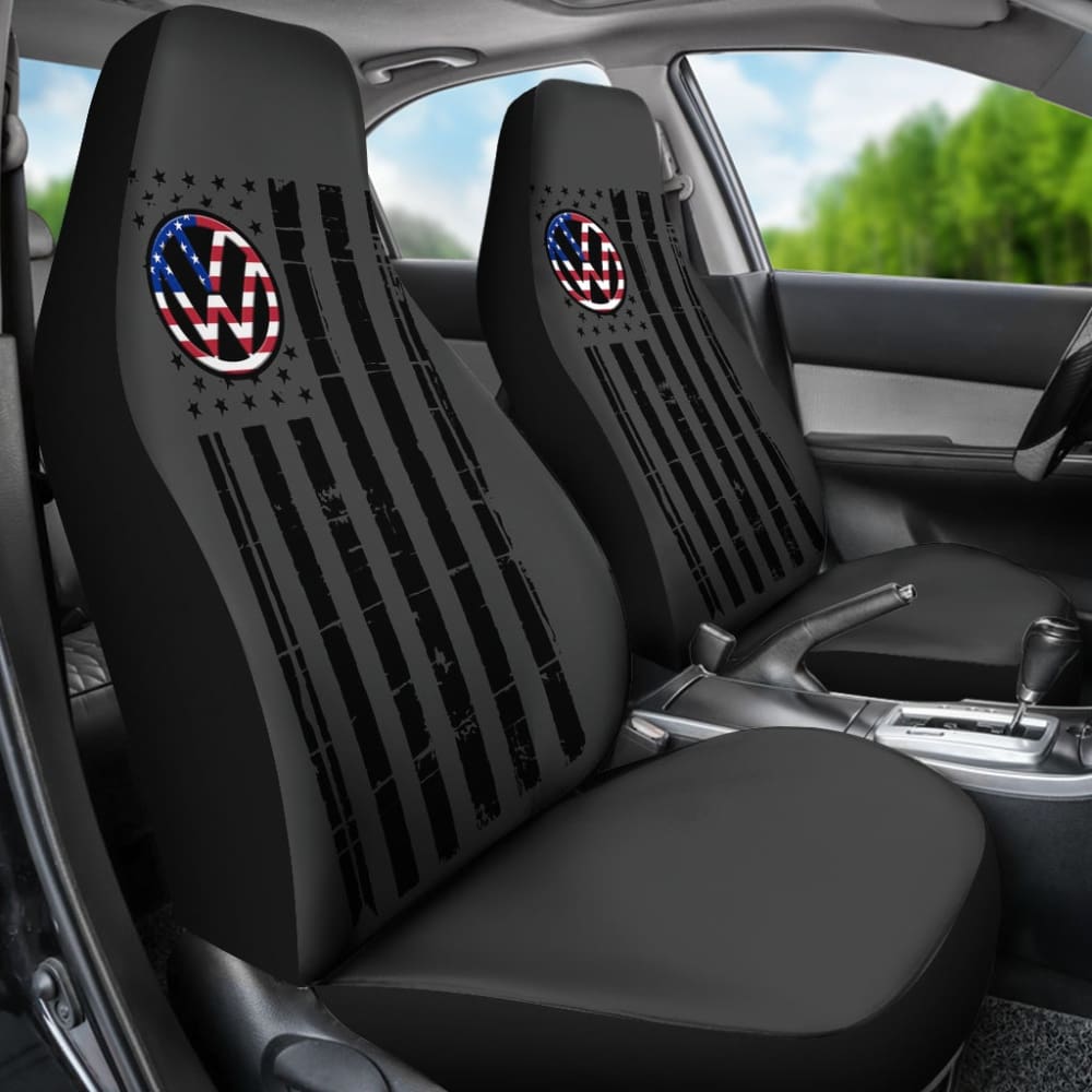 Volkswagen Custom American Flag Design Printed Car Seat Covers 212803 - YourCarButBetter
