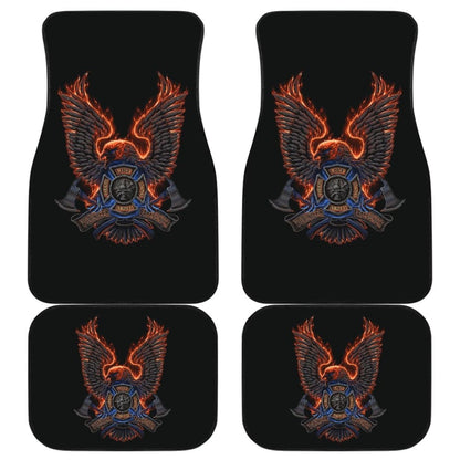 Volunteer Firefighter Fire and Rescue Courage Honor Custom Eagle Car Floor Mats 211507 - YourCarButBetter