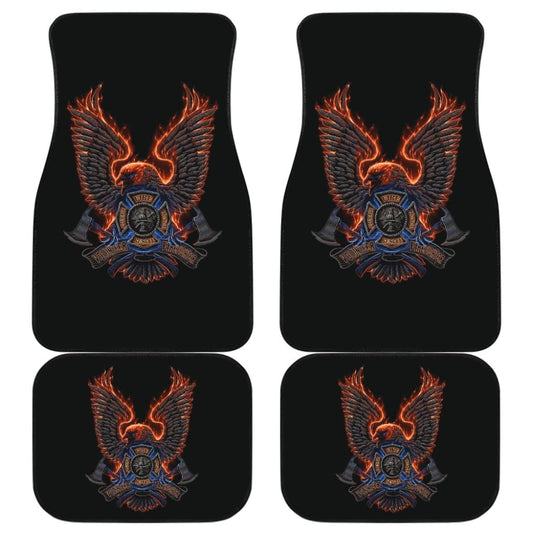 Volunteer Firefighter Fire and Rescue Courage Honor Custom Eagle Car Floor Mats 211507 - YourCarButBetter