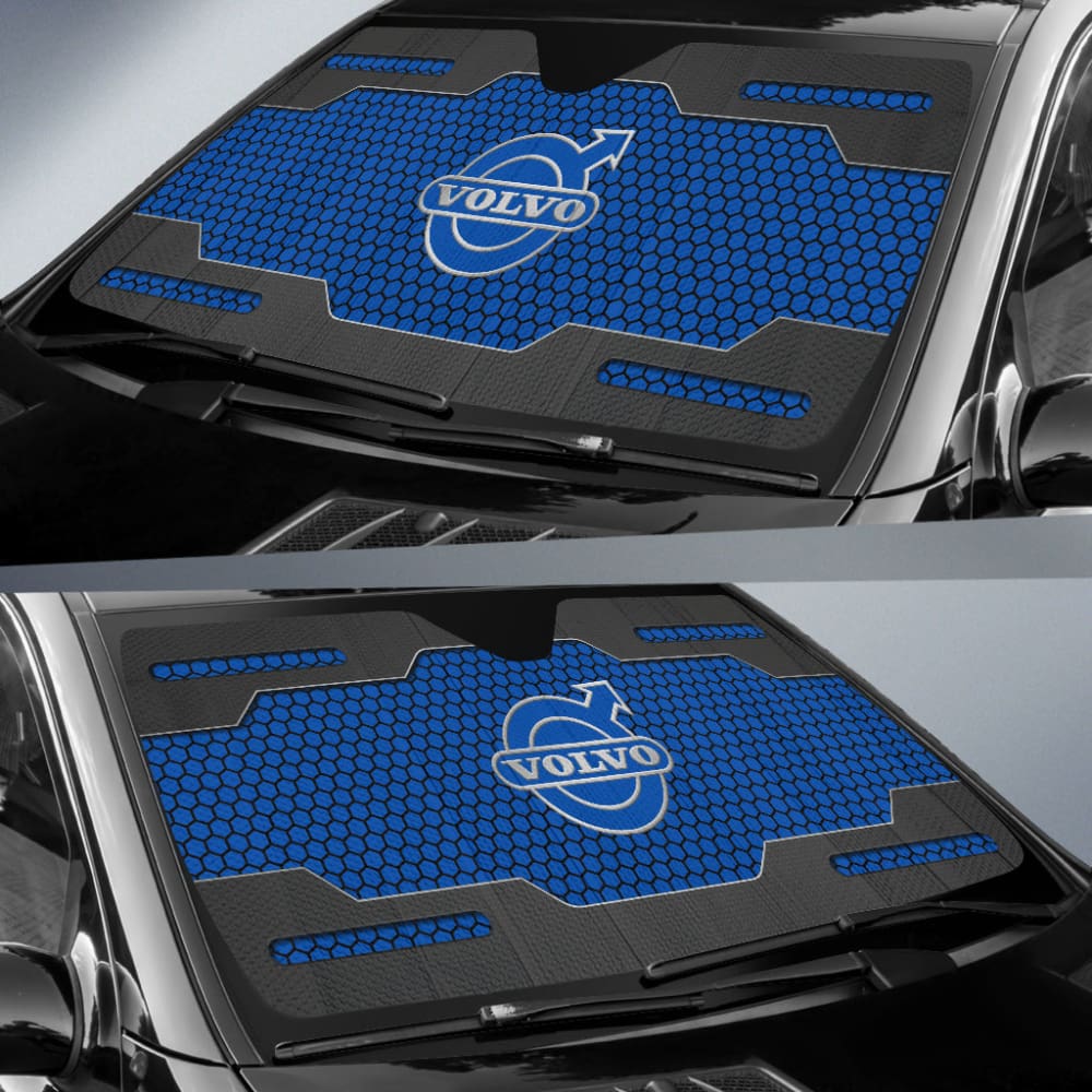 Volvo Black And Blue Themed Printed Car Accessories Car Auto Sun Shades 210901 - YourCarButBetter