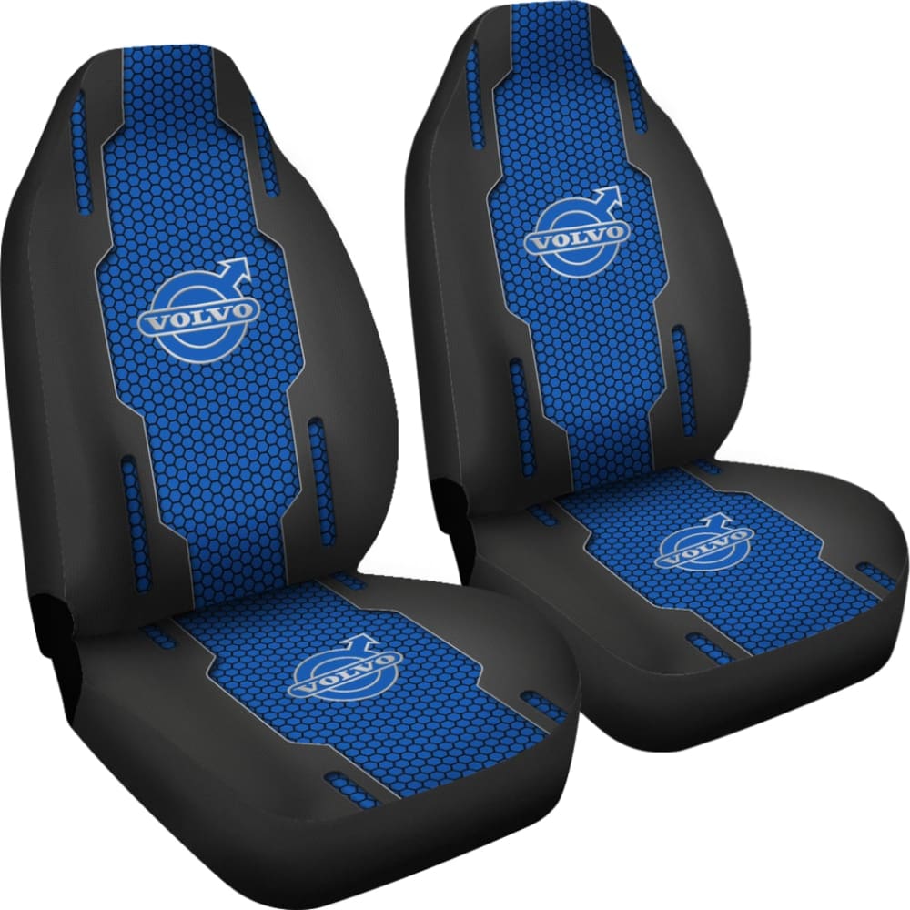 Volvo Black And Blue Themed Printed Car Accessories Car Seat Covers 210901 - YourCarButBetter