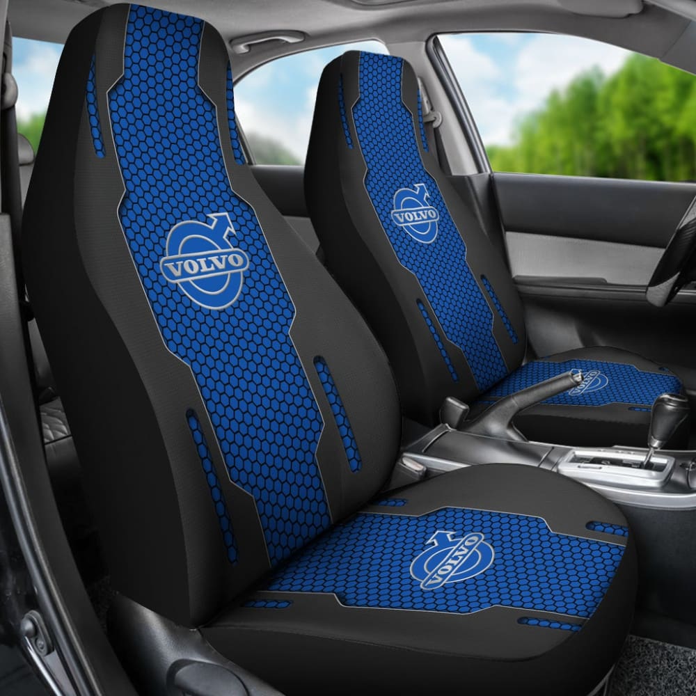 Volvo Black And Blue Themed Printed Car Accessories Car Seat Covers 210901 - YourCarButBetter