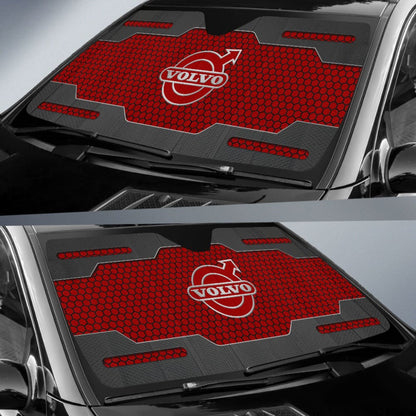 Volvo Black And Red Themed Printed Car Accessories Car Auto Sun Shades 210901 - YourCarButBetter