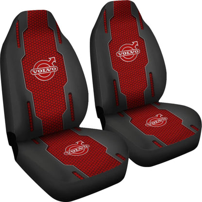 Volvo Black And Red Themed Printed Car Accessories Car Seat Covers 210901 - YourCarButBetter
