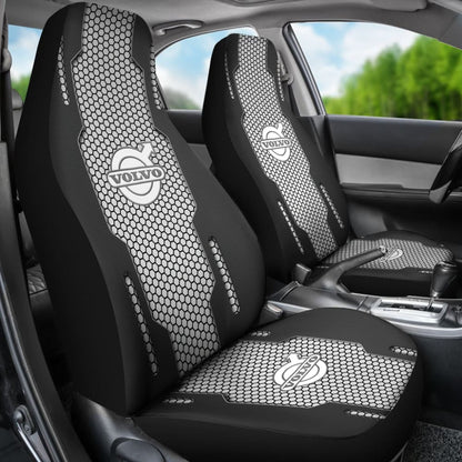 Volvo Black And White Themed Printed Car Accessories Car Seat Covers 210901 - YourCarButBetter