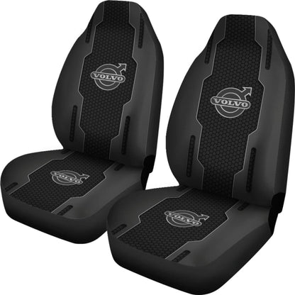 Volvo Black Themed Printed Car Accessories Car Seat Covers 210901 - YourCarButBetter
