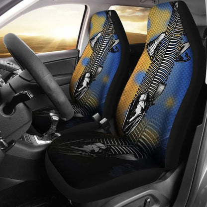 Walleye Bones And Skin Pattern Fishing Car Seat Covers 182417 - YourCarButBetter