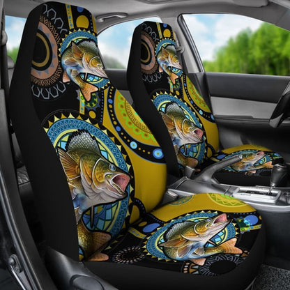 Walleye Ethnic Pattern Fishing Car Seat Covers 182417 - YourCarButBetter