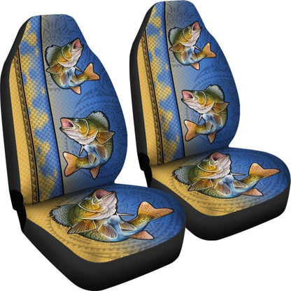 Walleye Fish Scale Pattern Fishing Car Seat Covers 182417 - YourCarButBetter