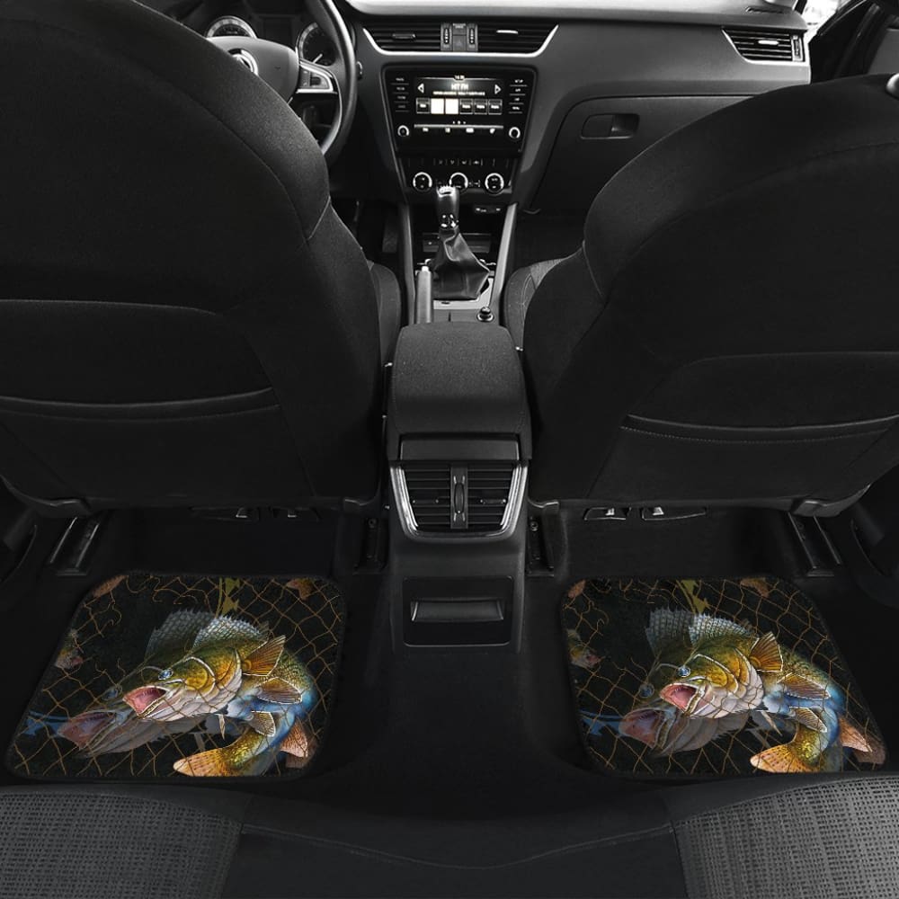 Walleye In The Net Fishing Car Floor Mats 182417 - YourCarButBetter