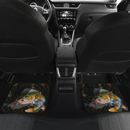 Walleye In The Net Fishing Car Floor Mats 182417 - YourCarButBetter
