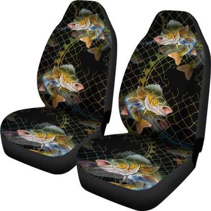 Walleye In The Net Fishing Car Seat Covers 182417 - YourCarButBetter