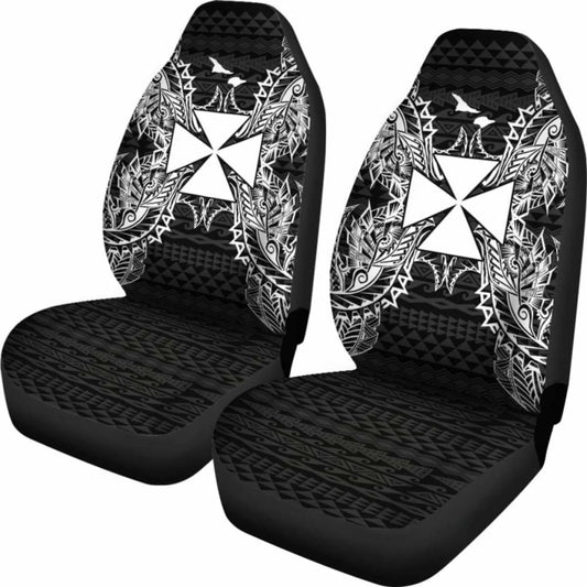 Wallis And Futuna Car Seat Cover - Wallis And Futuna Coat Of Arms Map Black - 105905 - YourCarButBetter