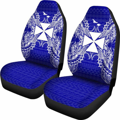 Wallis And Futuna Car Seat Cover - Wallis And Futuna Coat Of Arms Map Blue - 105905 - YourCarButBetter