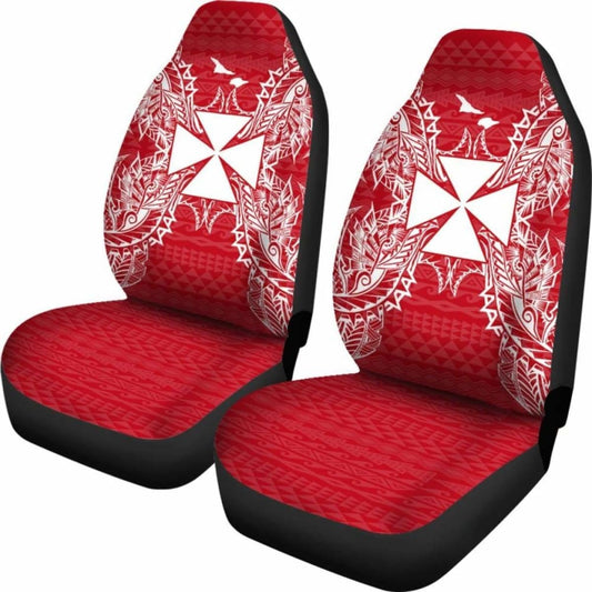Wallis And Futuna Car Seat Cover - Wallis And Futuna Coat Of Arms Map Red White - 105905 - YourCarButBetter