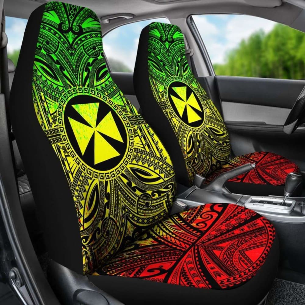 Wallis And Futuna Car Seat Cover - Wallis And Futuna Coat Of Arms Polynesian Reggae Style 10 153908 - YourCarButBetter