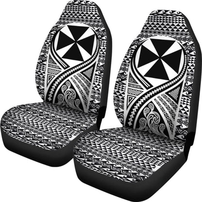 Wallis And Futuna Car Seat Cover - Wallis And Futuna Coat Of Arms Polynesian Tattoo Black - 105905 - YourCarButBetter