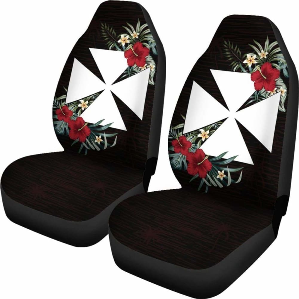 Wallis And Futuna Car Seat Covers - Wallis And Futuna Coat Of Arms Hibiscus - Amazing 1 105905 - YourCarButBetter